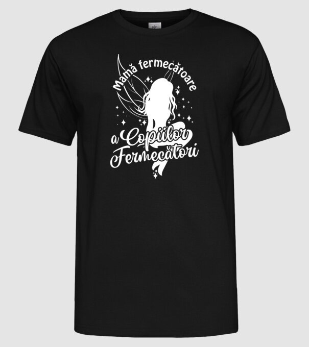 Mamă fermecătoare a copiilor fermecători model negru pe tricou