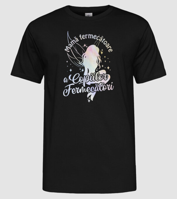 Mamă fermecătoare a copiilor fermecători model negru pe tricou