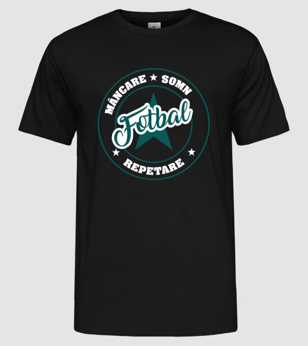 mâncare somn repetare FOTBAL model negru pe tricou