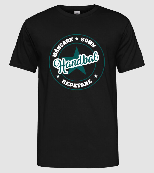 mâncare somn repetare HANDBAL model negru pe tricou