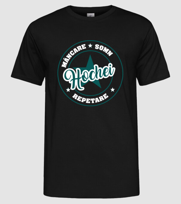 mâncare somn repetare HOCHEI model negru pe tricou