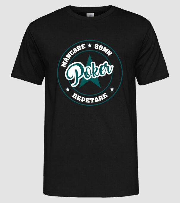 mâncare somn repetare POKER model negru pe tricou