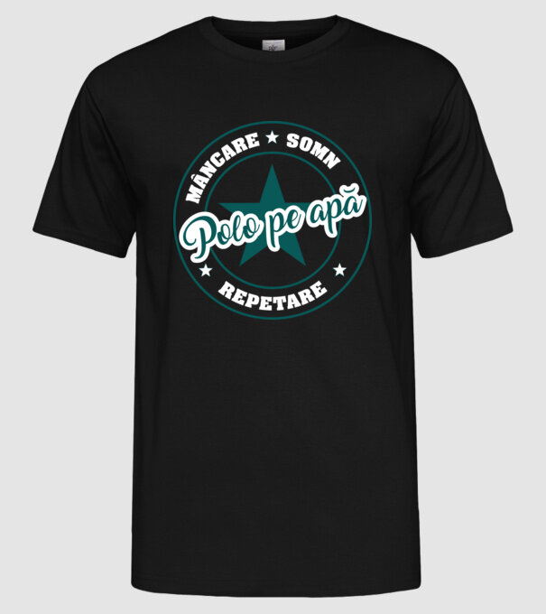 mâncare somn repetare POLO PE APĂ model negru pe tricou