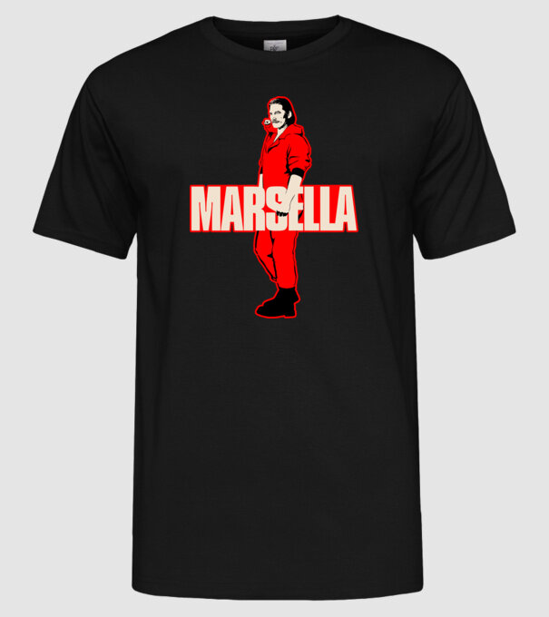 mareille la casa de papel model negru pe tricou