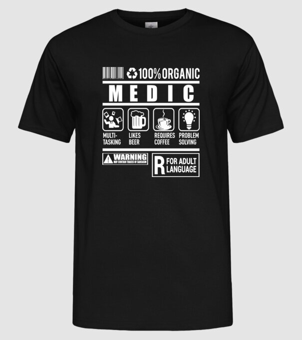 MEDIC model negru pe tricou