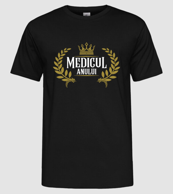 Medicul anului model negru pe tricou