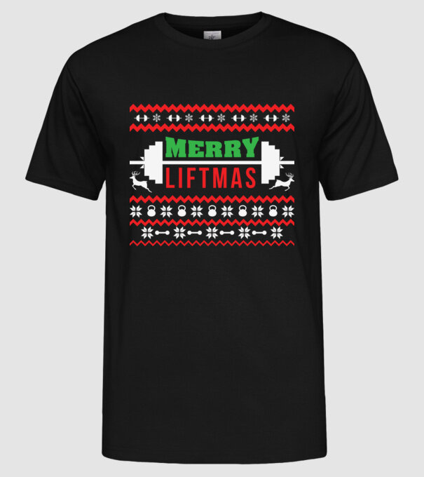 Merry liftmas 2 model negru pe tricou