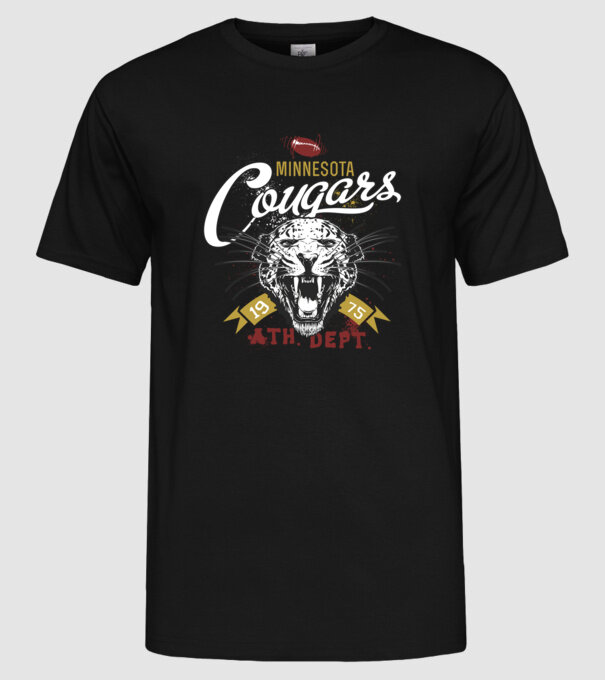 Minesota Cougars model negru pe tricou