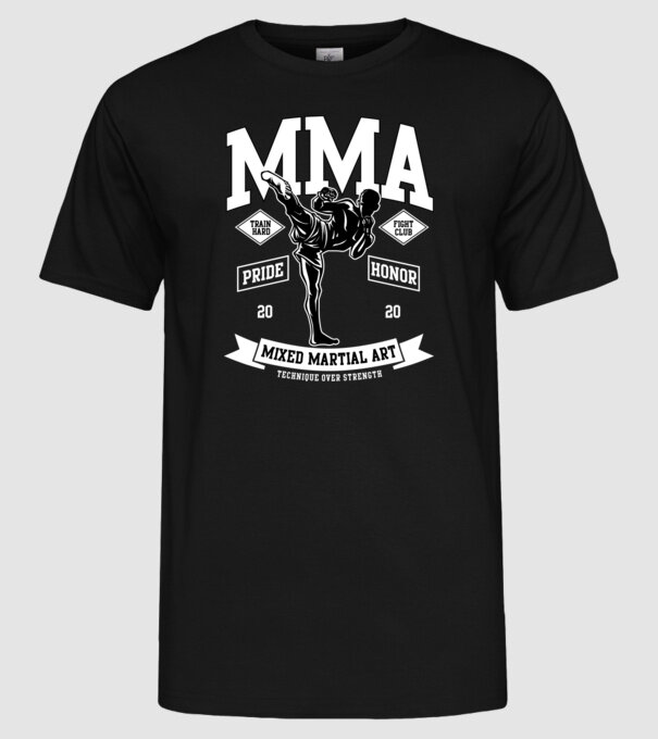 MMA model negru pe tricou