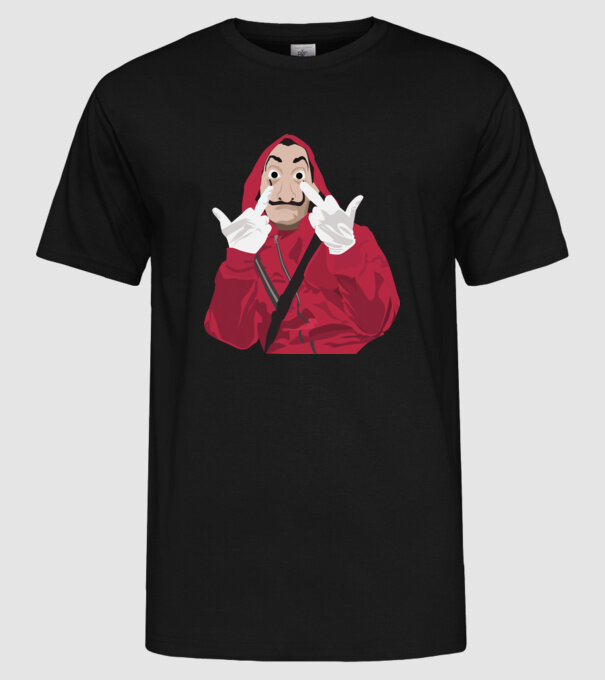 money heist fcku model negru pe tricou
