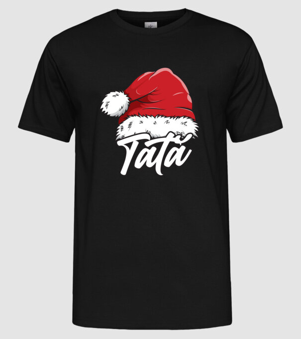 tată Santa Hat model negru pe tricou