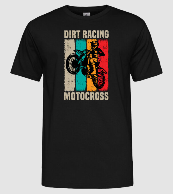 motocross model negru pe tricou
