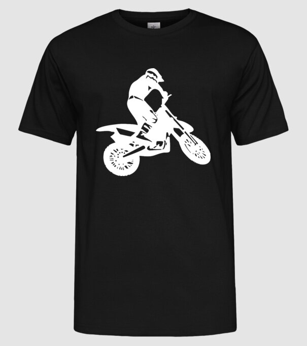 Mountain Bike model negru pe tricou