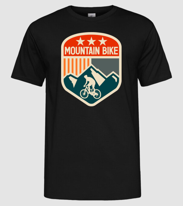 Mountain Bike model negru pe tricou
