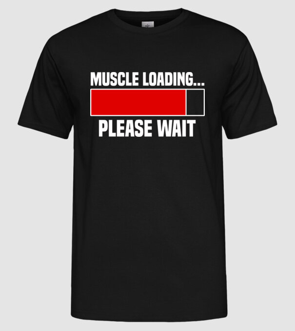 Muscle loading model negru pe tricou
