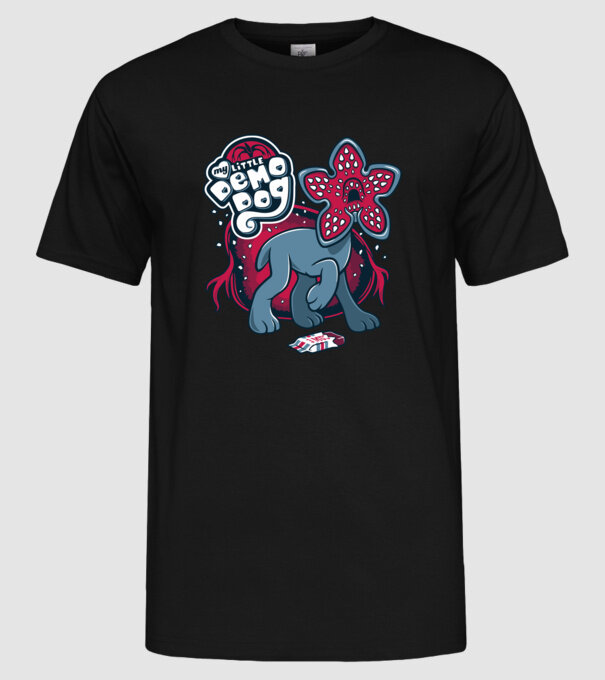 my little demodog model negru pe tricou