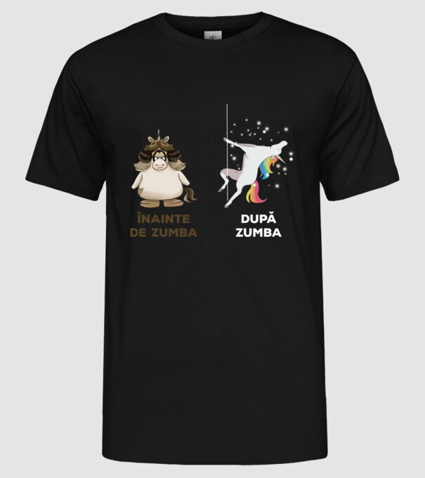Înainte de Zumba, după Zumba model negru pe tricou
