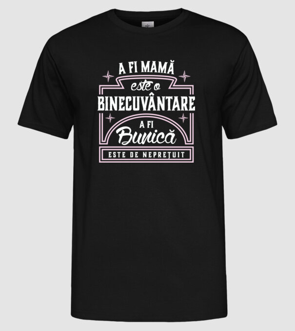 Neprețuit bunica model negru pe tricou