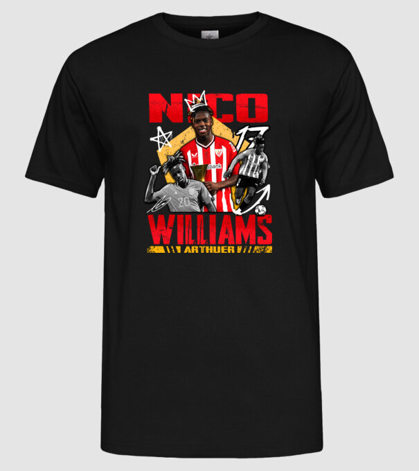 Nico Williams tribute model negru pe tricou