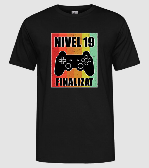 Nivel 19 finalizat model negru pe tricou