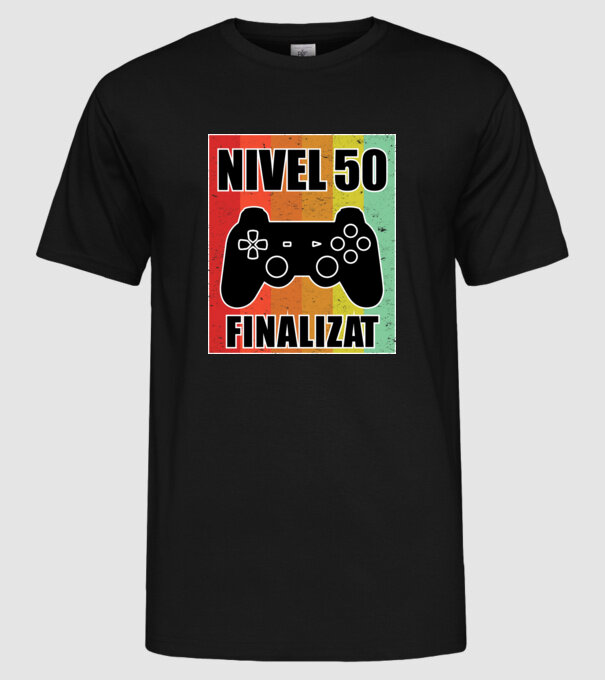 Nivel 50 finalizat model negru pe tricou