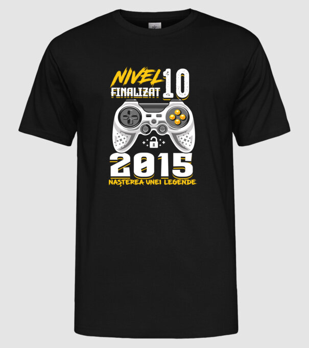 Nivel Finalizat 10 model negru pe tricou