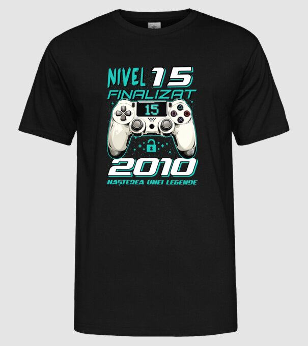 Nivel finalizat 15 2010 model negru pe tricou