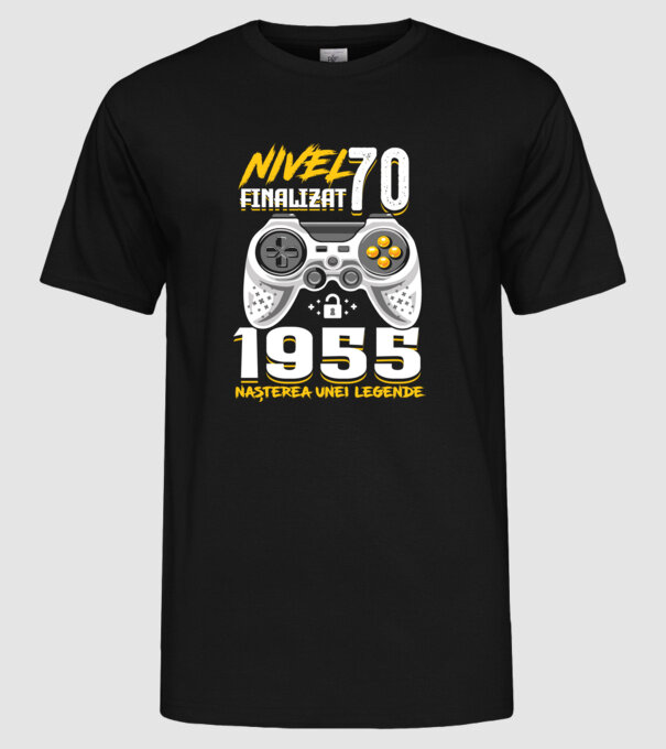 Nivel Finalizat 70 model negru pe tricou
