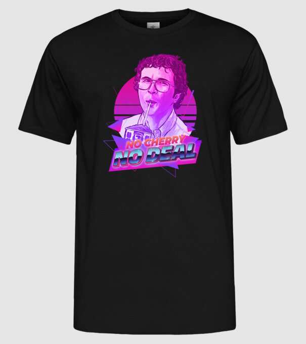 no cherry no deal stranger things model negru pe tricou