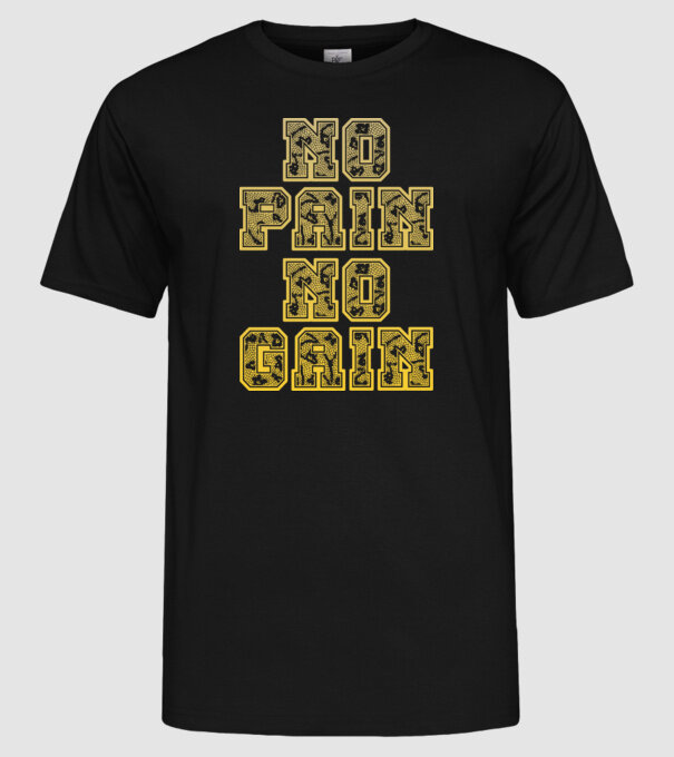 No Pain No Gain model negru pe tricou