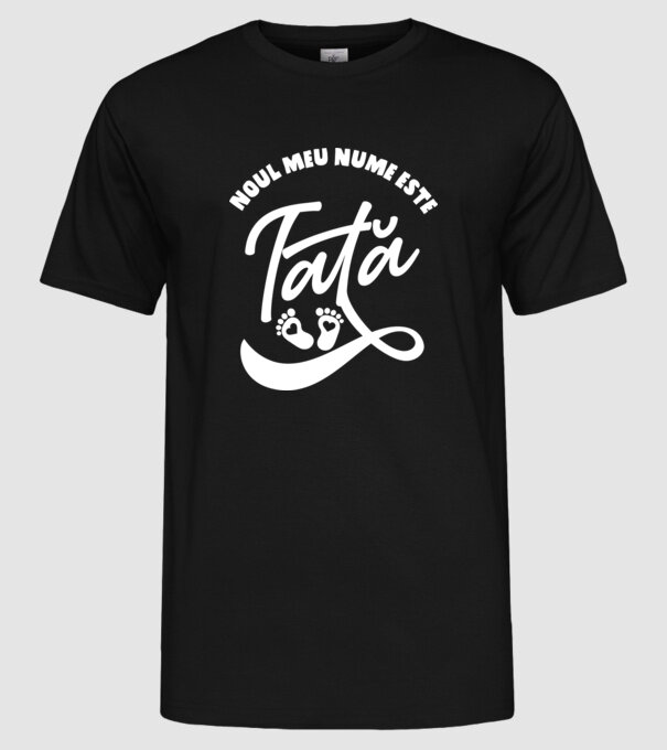 Noul meu nume este Tată model negru pe tricou