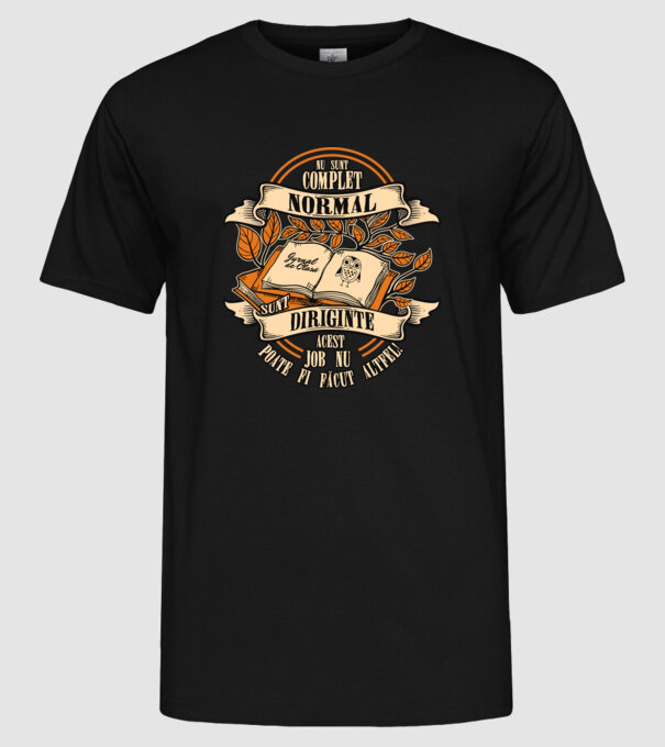 nu sunt complet normal - sunt diriginte acest job nu poate fi făcut altfel! model negru pe tricou