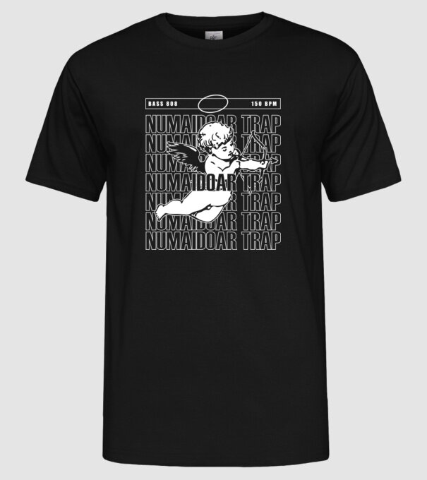 numaidoar trap model negru pe tricou