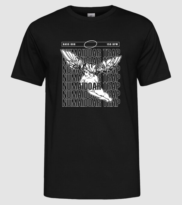 numaidoar trap model negru pe tricou
