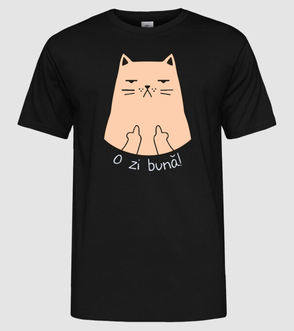 O zi bună model negru pe tricou