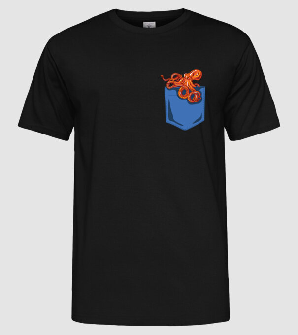 Octopus model negru pe tricou