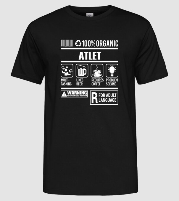 ATLET model negru pe tricou