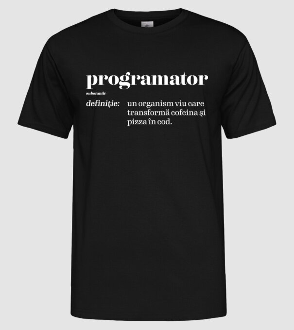 programator - substantiv model negru pe tricou