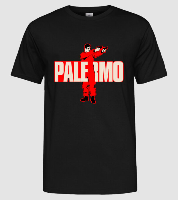 palermo la casa de papel model negru pe tricou