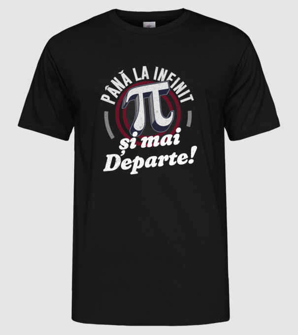 Până la infinit și mai departe! model negru pe tricou