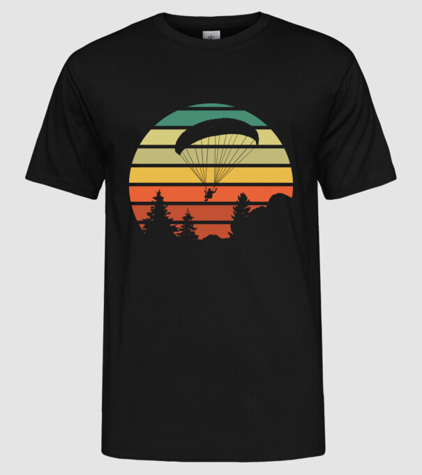 paraglide model negru pe tricou