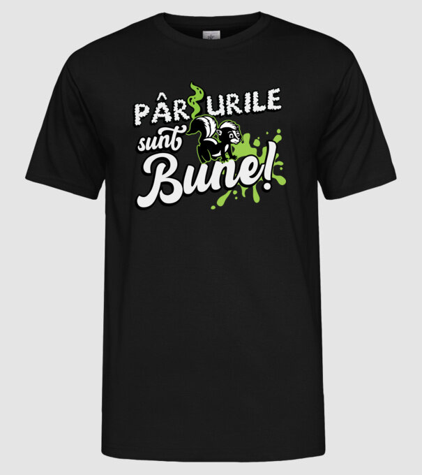 Pârțurile sunt bune model negru pe tricou
