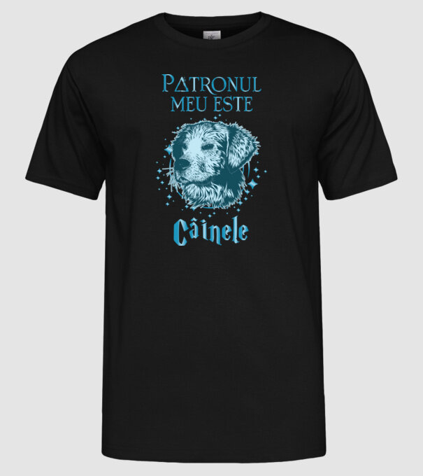 Patronul meu este CÂINELE model negru pe tricou