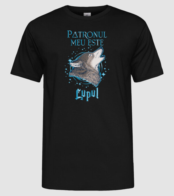 Patronul meu este LUPUL model negru pe tricou