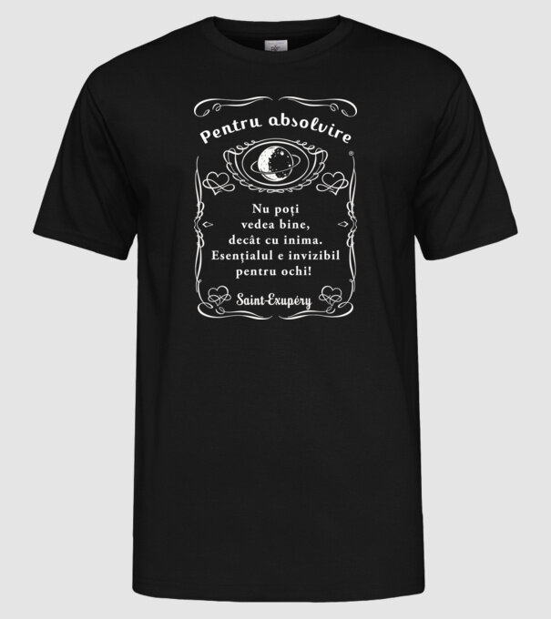 pentru absolvire model negru pe tricou