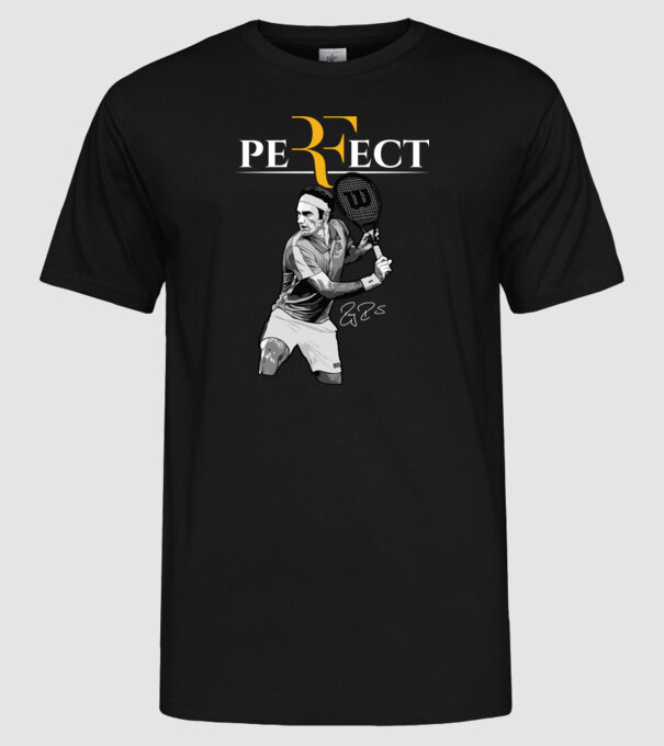 peRFect model negru pe tricou