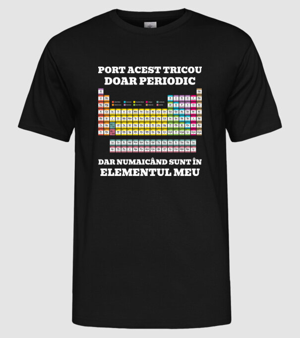 port acest tricou doar periodic, dar numai când sunt în elementul meu model negru pe tricou