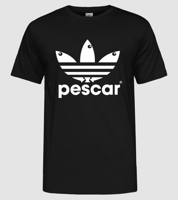 Pescar original model negru pe tricou