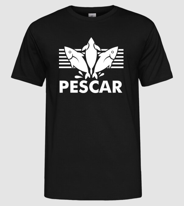 Pescar original model negru pe tricou
