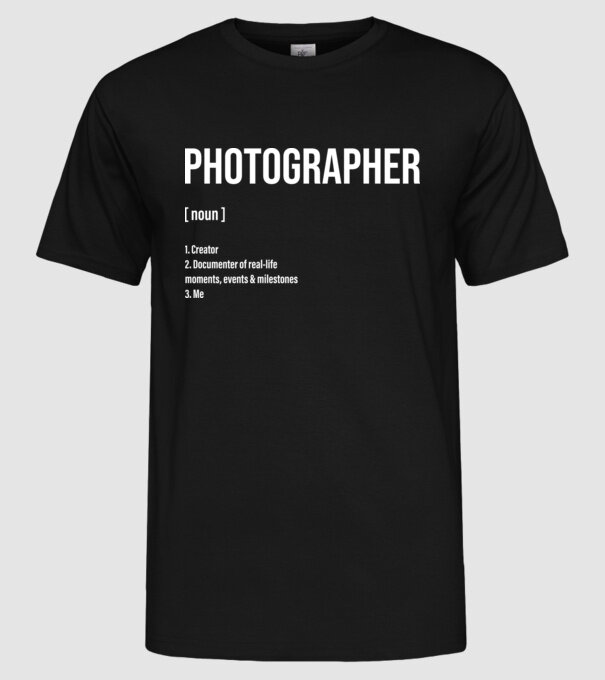 Photographer model negru pe tricou